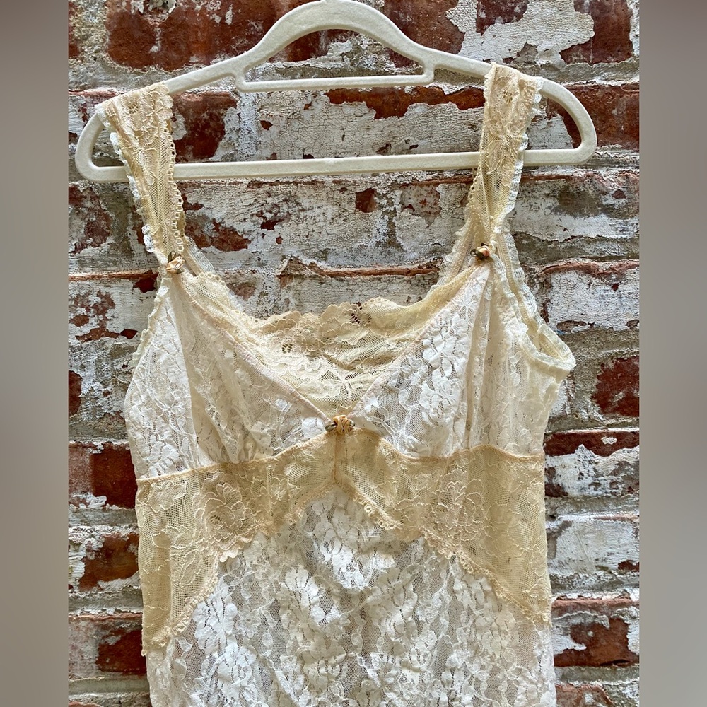Claire Pettibone Vintage Style Cream/Off White Lace Slip Dress Size XL EUC - Picture 7 of 7
